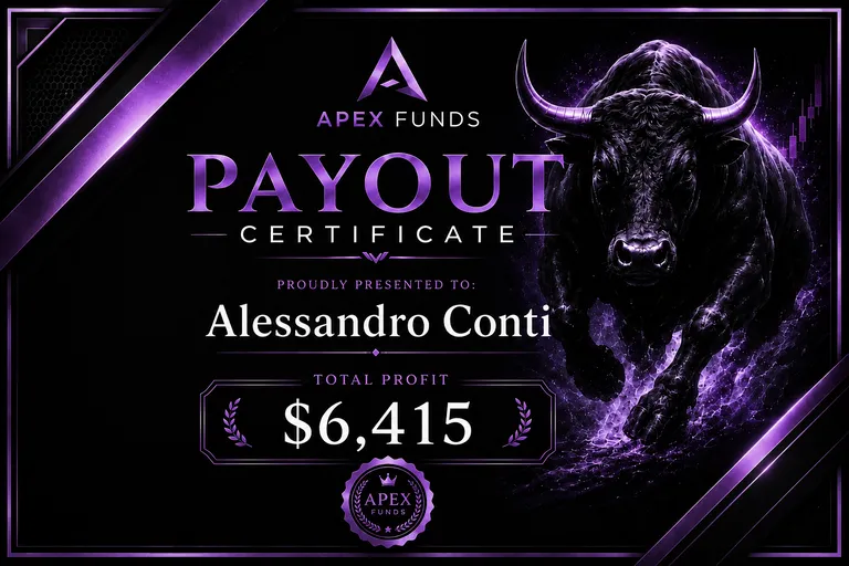 ApexFunds Payout Certificate — Alessandro Conti — $6,415