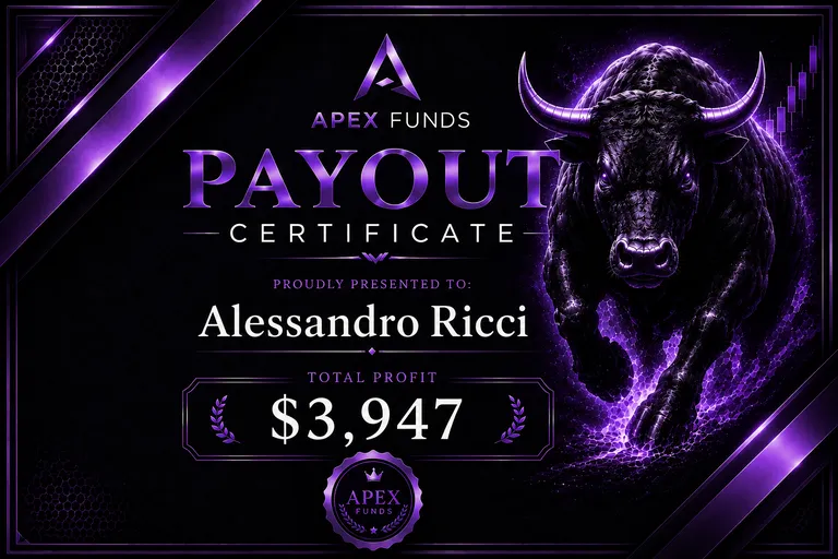 ApexFunds Payout Certificate — Alessandro Ricci — $3,947