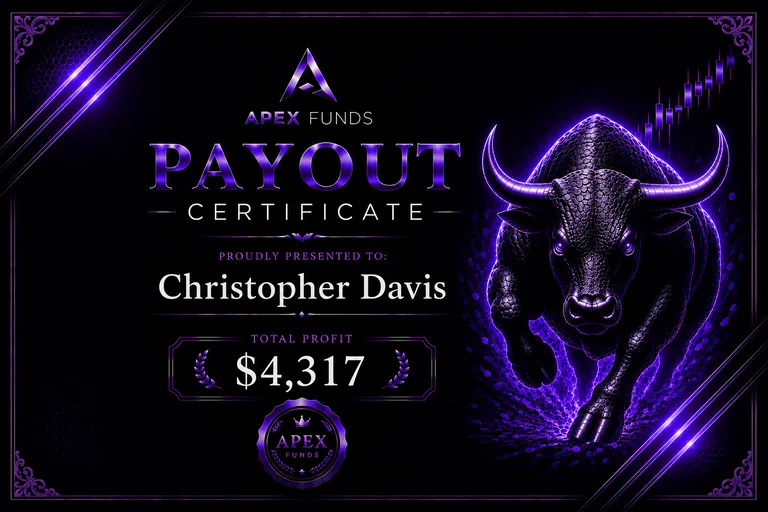 ApexFunds Payout Certificate — Christopher Davis — $4,317