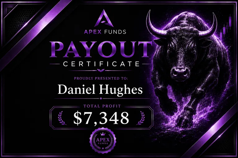 ApexFunds Payout Certificate — Daniel Hughes — $7,348