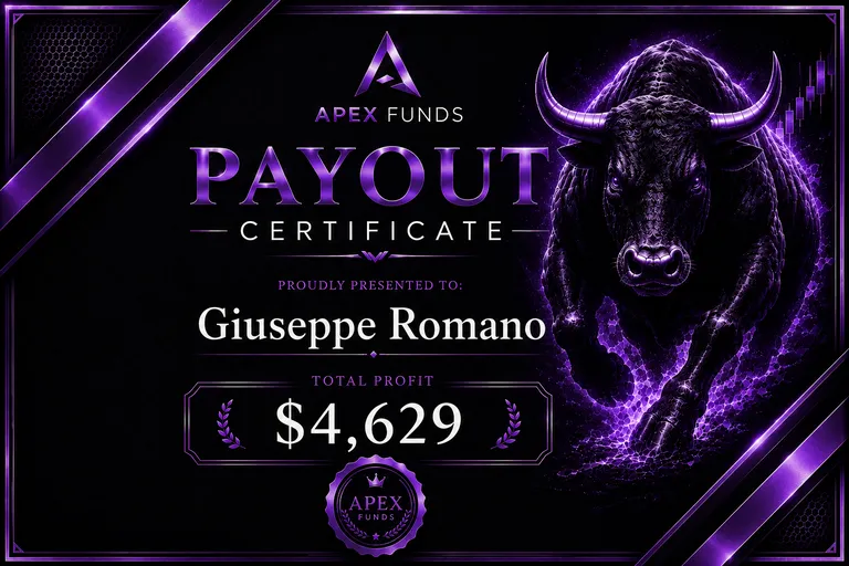 ApexFunds Payout Certificate — Giuseppe Romano — $4,629