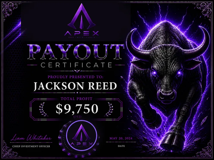 Payout Certificate — Jackson Reed — $9,750