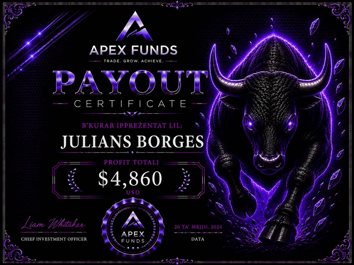 Payout Certificate — Julians Borges — $4,860