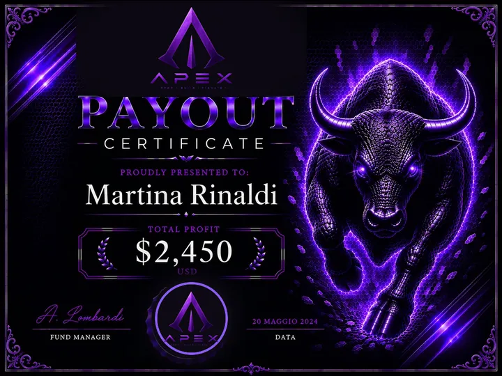 Payout Certificate — Martina Rinaldi — $2,450