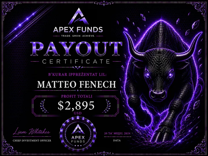 Payout Certificate — Matteo Fenech — $2,895